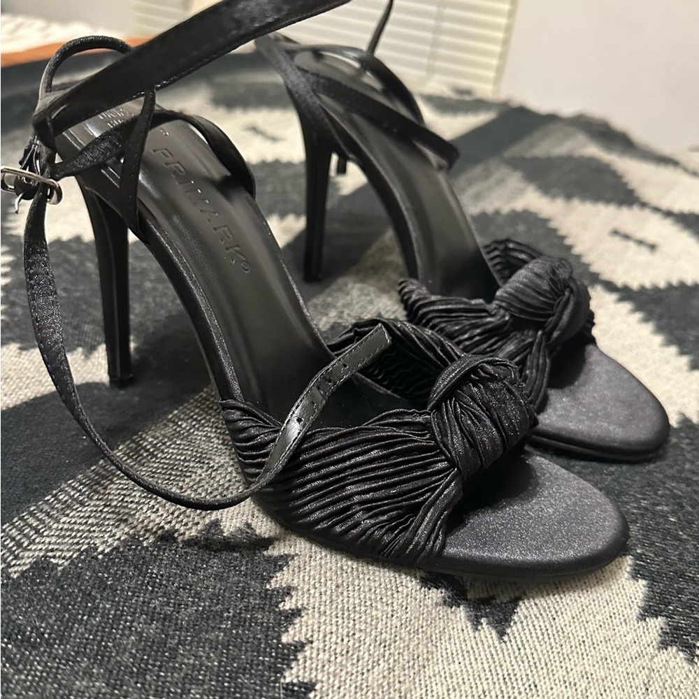 Primark Black Stiletto Heels with Ruched Detail